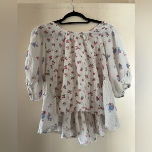 Free People Chloe Floral Print Top